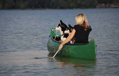 Kanufahren mit Hund